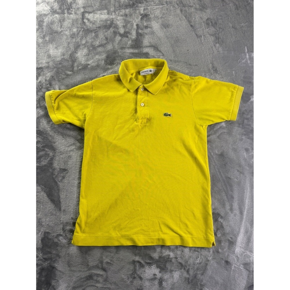 Lacoste Classic Fit Polo Shirt Men US XS Yellow Cotton Piqué Short Sleeve